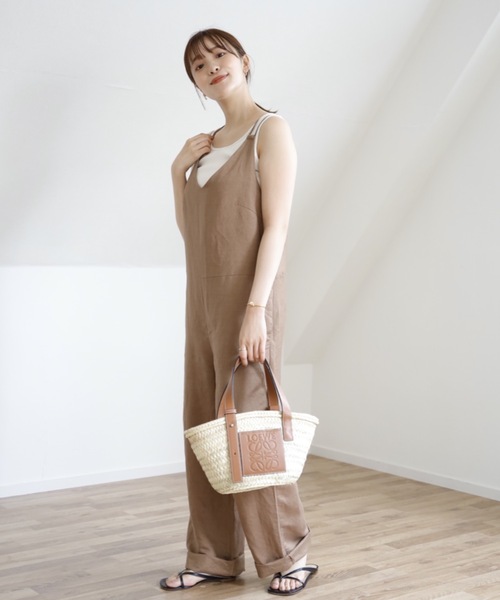 UNFIELD（アンフィールド）の「【UNFIELD リネン混サロペット】（サロペット/オーバーオール・レディース・ブラック/ベージュ/ナチュラル・FREE）」の13枚目の写真