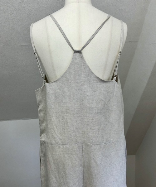 UNFIELD（アンフィールド）の「【UNFIELD リネン混サロペット】（サロペット/オーバーオール・レディース・ブラック/ベージュ/ナチュラル・FREE）」の4枚目の写真