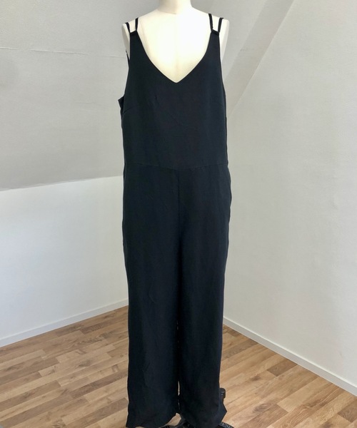 UNFIELD（アンフィールド）の「【UNFIELD リネン混サロペット】（サロペット/オーバーオール・レディース・ブラック/ベージュ/ナチュラル・FREE）」の6枚目の写真