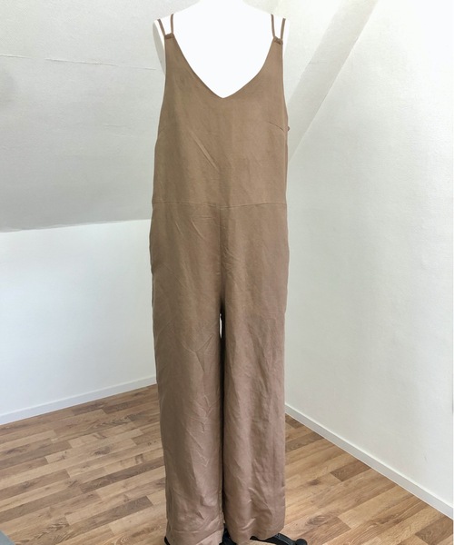 UNFIELD（アンフィールド）の「【UNFIELD リネン混サロペット】（サロペット/オーバーオール・レディース・ブラック/ベージュ/ナチュラル・FREE）」の7枚目の写真