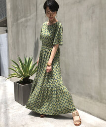 ブランド古着 レディースのワンピース グリーン カーキ 緑色系 ペイズリー柄 古着通販 Zozoused