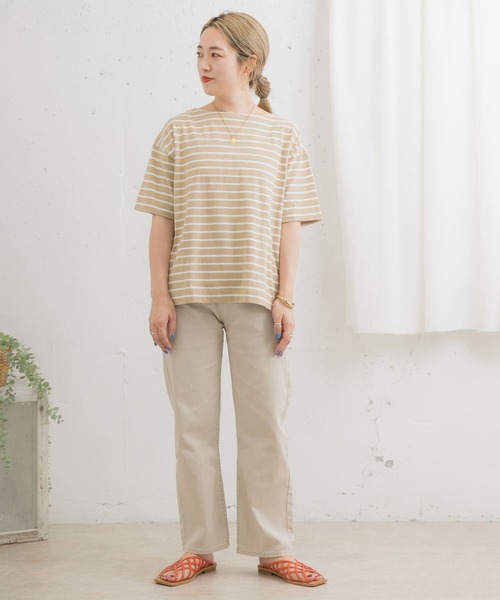 ITEMS URBANRESEARCH(アイテムズ アーバンリサーチ)の「ボートネックボーダーTシャツ(Tシャツ/カットソー・レディース・ベージュ/チャコールグレー/オフホワイト・FREE)」の19枚目の写真