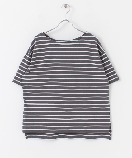 ITEMS URBANRESEARCH(アイテムズ アーバンリサーチ)の「ボートネックボーダーTシャツ(Tシャツ/カットソー・レディース・ベージュ/チャコールグレー/オフホワイト・FREE)」の22枚目の写真