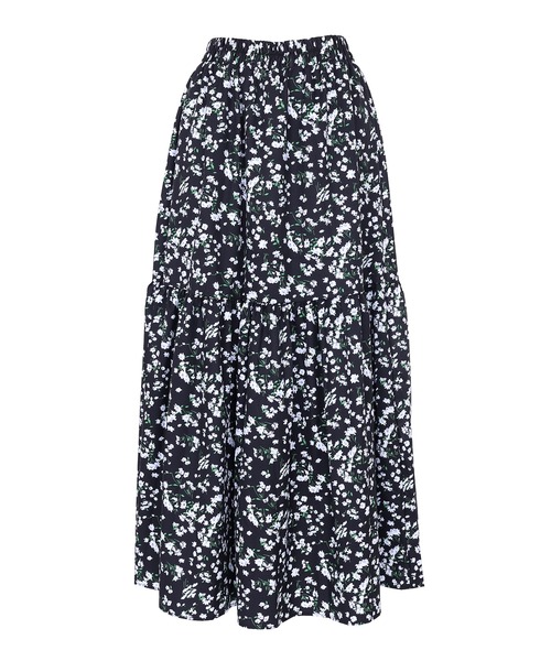 Figments（フィグメンツ）の「花柄ティアードロングスカート（スカート・レディース・ブルー/ブラック・FREE）」の13枚目の写真