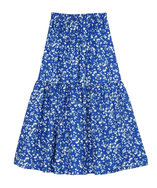 Figments（フィグメンツ）の「花柄ティアードロングスカート（スカート・レディース・ブルー/ブラック・FREE）」の6枚目の写真