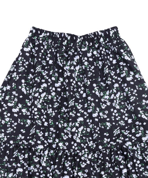 Figments（フィグメンツ）の「花柄ティアードロングスカート（スカート・レディース・ブルー/ブラック・FREE）」の9枚目の写真