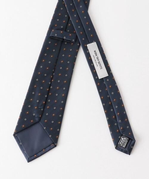 WORK TRIP OUTFITS GREEN LABEL RELAXING（ワークトリップアウトフィッツグリーンレーベル リラクシング）の「WTO ポリエステル 小紋 ネクタイ -ウォッシャブル-（ネクタイ・メンズ・ネイビー/ダークブラウン・FREE）」の4枚目の写真