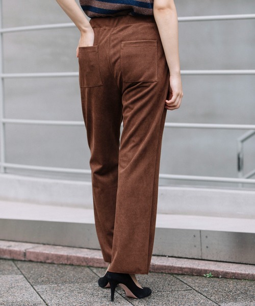 Munich（ミューニック）の「スエードピケジャージー　イージースリットパンツ(セットアップ可)（その他パンツ・レディース・ブラウン/アイボリー/ダークグレー・S/M/XS）」の8枚目の写真