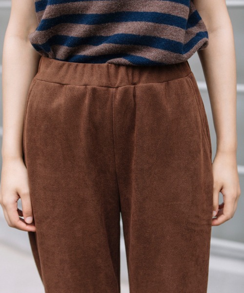 Munich（ミューニック）の「スエードピケジャージー　イージースリットパンツ(セットアップ可)（その他パンツ・レディース・ブラウン/アイボリー/ダークグレー・S/M/XS）」の9枚目の写真