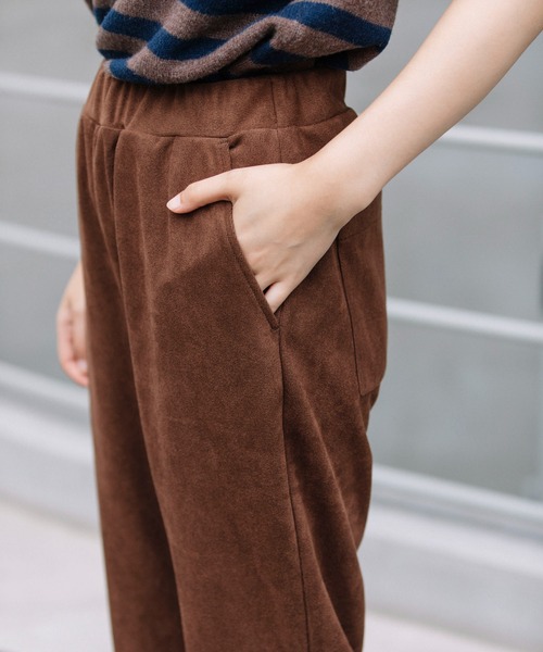 Munich（ミューニック）の「スエードピケジャージー　イージースリットパンツ(セットアップ可)（その他パンツ・レディース・ブラウン/アイボリー/ダークグレー・S/M/XS）」の10枚目の写真