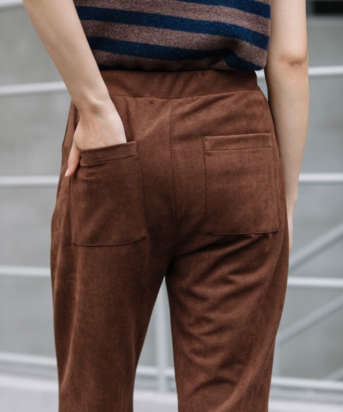 Munich（ミューニック）の「スエードピケジャージー　イージースリットパンツ(セットアップ可)（その他パンツ・レディース・ブラウン/アイボリー/ダークグレー・S/M/XS）」の11枚目の写真