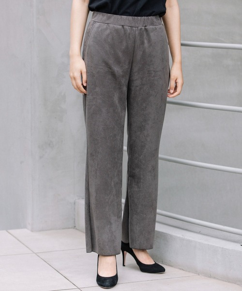 Munich（ミューニック）の「スエードピケジャージー　イージースリットパンツ(セットアップ可)（その他パンツ・レディース・ブラウン/アイボリー/ダークグレー・S/M/XS）」の17枚目の写真