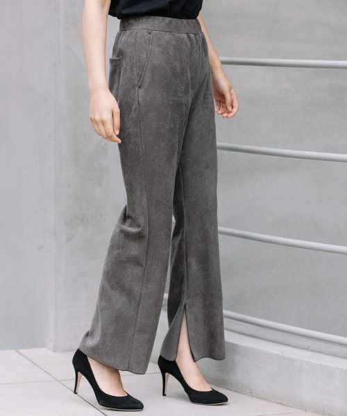 Munich（ミューニック）の「スエードピケジャージー　イージースリットパンツ(セットアップ可)（その他パンツ・レディース・ブラウン/アイボリー/ダークグレー・S/M/XS）」の18枚目の写真