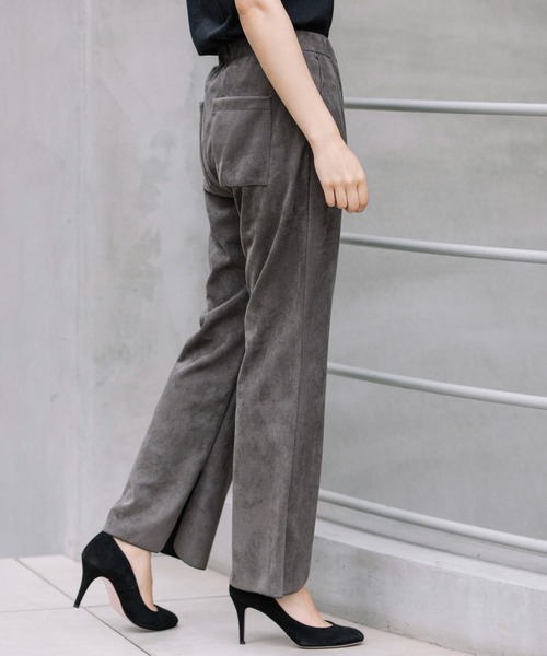 Munich（ミューニック）の「スエードピケジャージー　イージースリットパンツ(セットアップ可)（その他パンツ・レディース・ブラウン/アイボリー/ダークグレー・S/M/XS）」の19枚目の写真