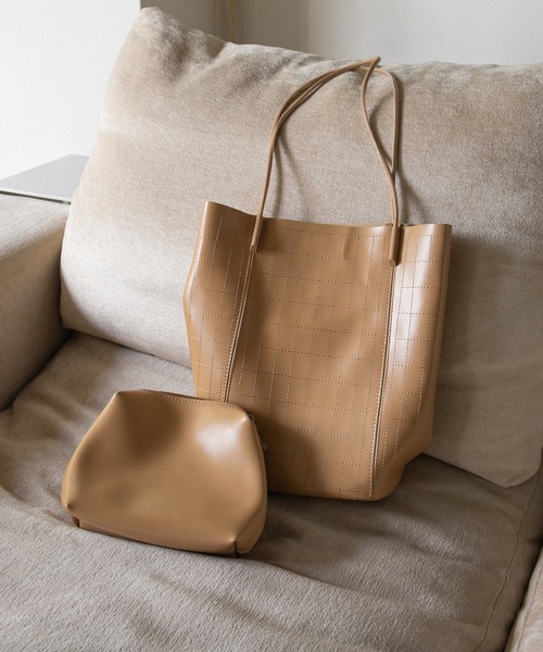 Ambre Neige(アンブルネージュ)の「ポーチツキゴウヒトート/【WEB/EC限定商品】(トートバッグ・レディース・ブラック/アイボリー/ナチュラル・FREE)」の3枚目の写真