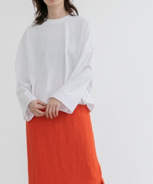 yuw(ユウ)の「オーガニックコットンワイドプルオーバー 957509(Tシャツ/カットソー・レディース・ホワイト/グレー/ブルー/レッド・FREE)」の7枚目の写真