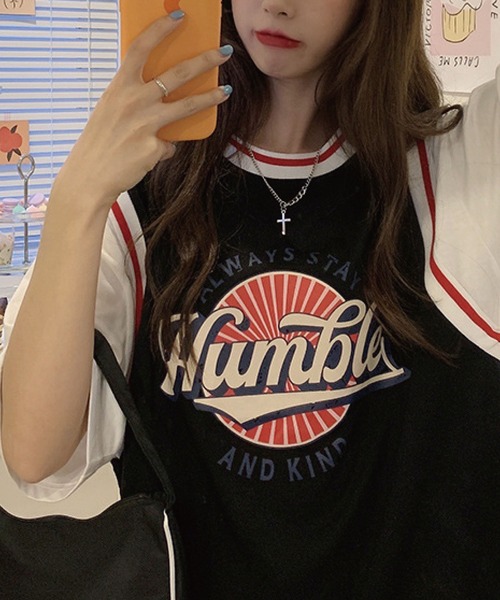 meJane(ミージェーン)の「HumbleサークルプリントドッキングTシャツ【ZOZOTOWN限定】(Tシャツ/カットソー・レディース・ブラック/グリーン/ブルー・FREE)」の12枚目の写真