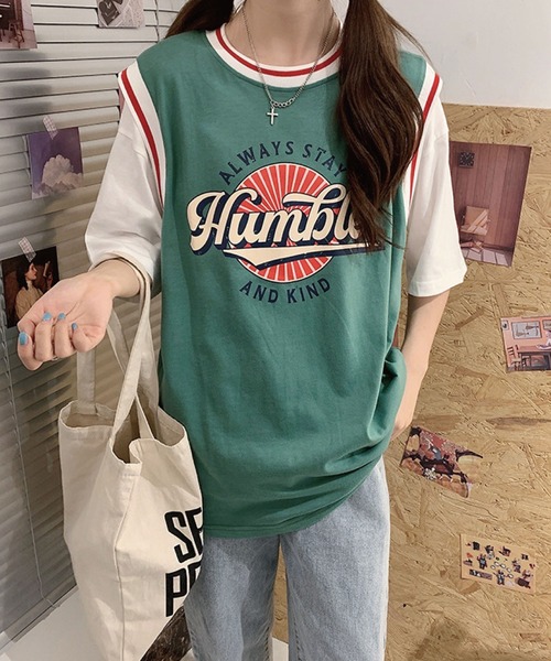 meJane(ミージェーン)の「HumbleサークルプリントドッキングTシャツ【ZOZOTOWN限定】(Tシャツ/カットソー・レディース・ブラック/グリーン/ブルー・FREE)」の14枚目の写真