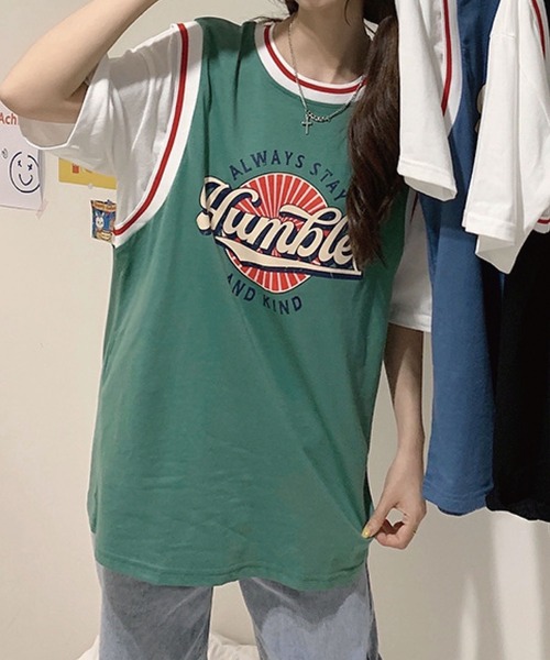 meJane(ミージェーン)の「HumbleサークルプリントドッキングTシャツ【ZOZOTOWN限定】(Tシャツ/カットソー・レディース・ブラック/グリーン/ブルー・FREE)」の21枚目の写真