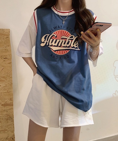 meJane(ミージェーン)の「HumbleサークルプリントドッキングTシャツ【ZOZOTOWN限定】(Tシャツ/カットソー・レディース・ブラック/グリーン/ブルー・FREE)」の13枚目の写真