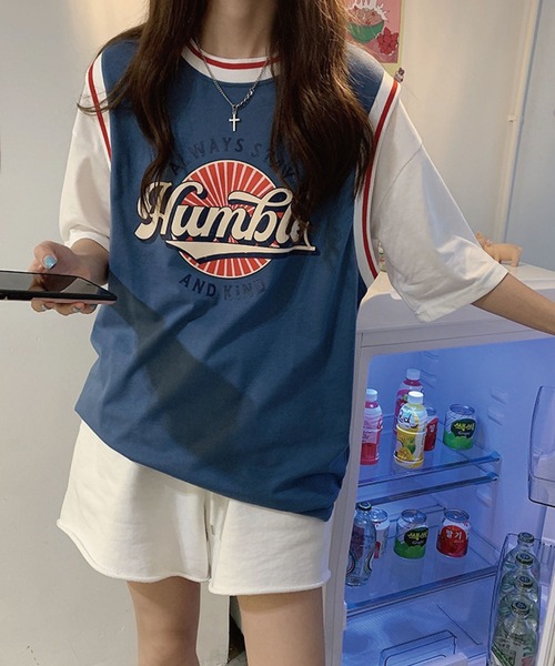 meJane(ミージェーン)の「HumbleサークルプリントドッキングTシャツ【ZOZOTOWN限定】(Tシャツ/カットソー・レディース・ブラック/グリーン/ブルー・FREE)」の8枚目の写真