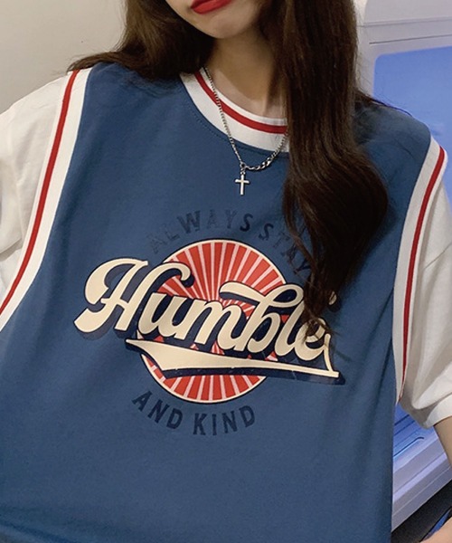 meJane(ミージェーン)の「HumbleサークルプリントドッキングTシャツ【ZOZOTOWN限定】(Tシャツ/カットソー・レディース・ブラック/グリーン/ブルー・FREE)」の5枚目の写真