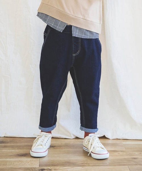 BRANSHES(ブランシェス)の「ガーデナーテーパードデニムパンツ(デニムパンツ・キッズ・ネイビー/ブルー・130cm/140cm/100cm/110cm/90cm/150cm/120cm)」の2枚目の写真