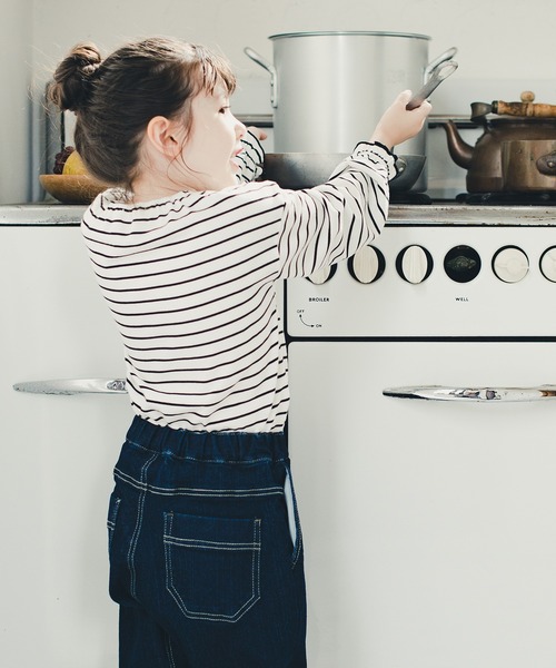 BRANSHES(ブランシェス)の「ガーデナーテーパードデニムパンツ(デニムパンツ・キッズ・ネイビー/ブルー・130cm/140cm/100cm/110cm/90cm/150cm/120cm)」の3枚目の写真