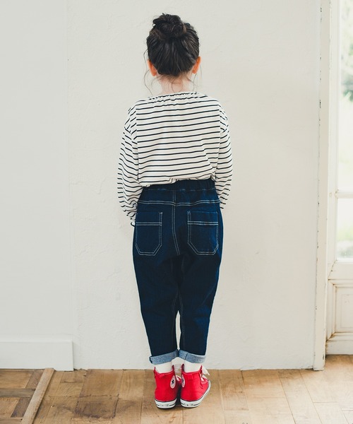 BRANSHES(ブランシェス)の「ガーデナーテーパードデニムパンツ(デニムパンツ・キッズ・ネイビー/ブルー・130cm/140cm/100cm/110cm/90cm/150cm/120cm)」の8枚目の写真