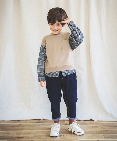 BRANSHES(ブランシェス)の「ガーデナーテーパードデニムパンツ(デニムパンツ・キッズ・ネイビー/ブルー・130cm/140cm/100cm/110cm/90cm/150cm/120cm)」の17枚目の写真