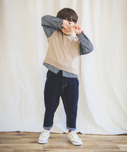 BRANSHES(ブランシェス)の「ガーデナーテーパードデニムパンツ(デニムパンツ・キッズ・ネイビー/ブルー・130cm/140cm/100cm/110cm/90cm/150cm/120cm)」の16枚目の写真