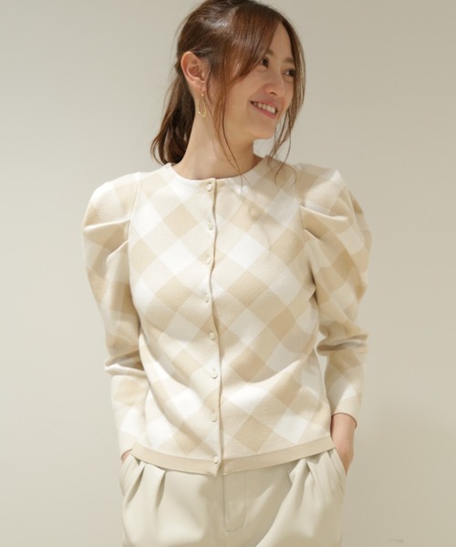 CELFORD チェックジャガードカーディガン CELFORD（セルフォード）の「チェックジャガードカーディガン（ニット