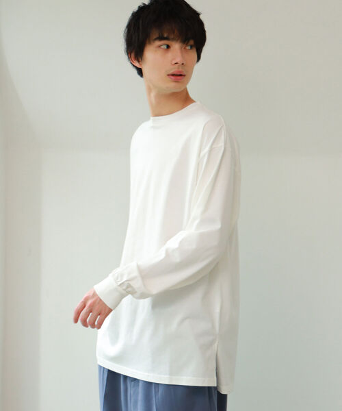 BeAMS DOT（ビームスドット）の「BeAMS DOT / サイドスリット クルーネックTシャツ（Tシャツ/カットソー・メンズ・ブラック/ホワイト・LARGE/MEDIUM）」の3枚目の写真
