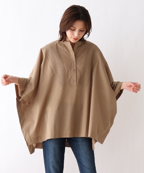 SHOO・LA・RUE（シューラルー）の「◆ピンタックドルマンシャツ（シャツ/ブラウス・レディース・ダークグリーン/オフホワイト/キャメル/ブラック・00）」の4枚目の写真