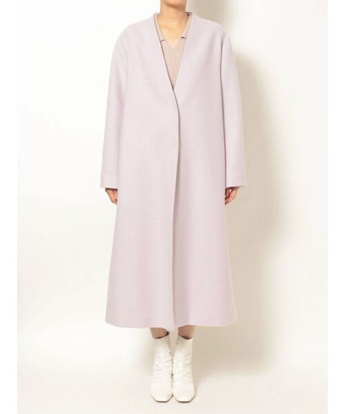 MERCURYDUO(マーキュリーデュオ)の「ウールノーカラーVネックコート(ノーカラーコート・レディース・ピンク/ブルー・SMALL/MEDIUM)」の13枚目の写真