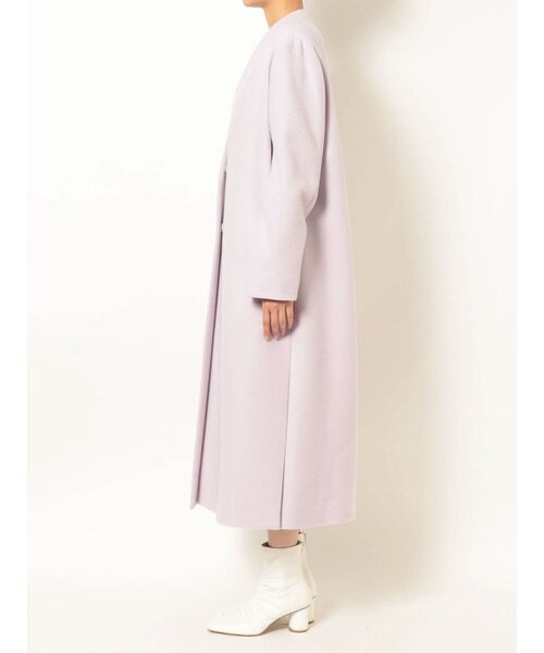 MERCURYDUO(マーキュリーデュオ)の「ウールノーカラーVネックコート(ノーカラーコート・レディース・ピンク/ブルー・SMALL/MEDIUM)」の12枚目の写真