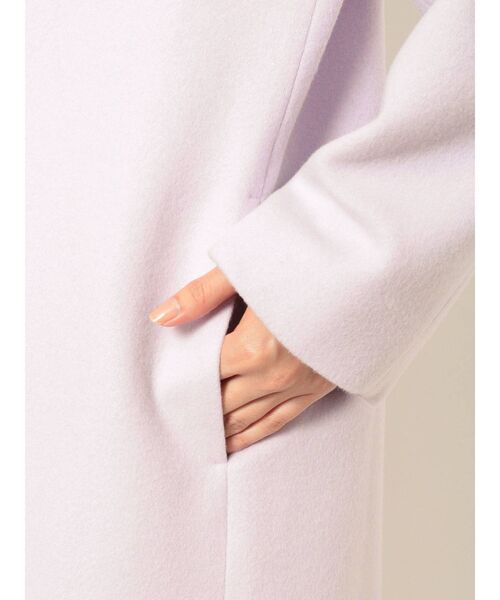 MERCURYDUO(マーキュリーデュオ)の「ウールノーカラーVネックコート(ノーカラーコート・レディース・ピンク/ブルー・SMALL/MEDIUM)」の8枚目の写真