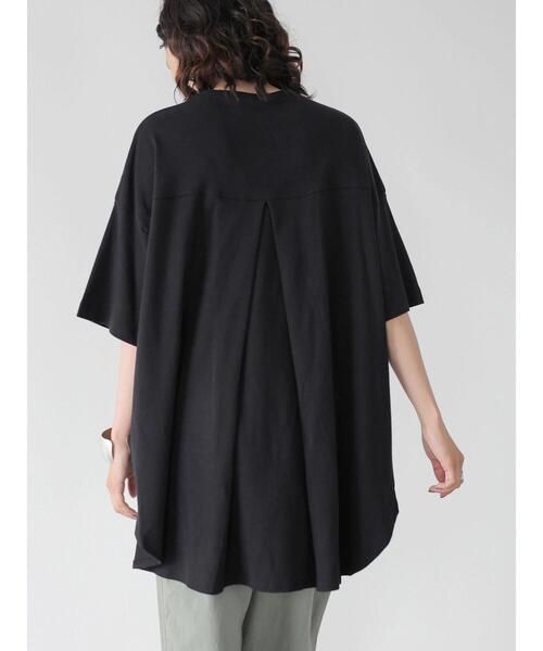 AMERICAN HOLIC(アメリカンホリック)の「バックタック半袖カットチュニック(Tシャツ/カットソー・レディース・ブラック/ライトカーキ/オフホワイト・L/M)」の13枚目の写真