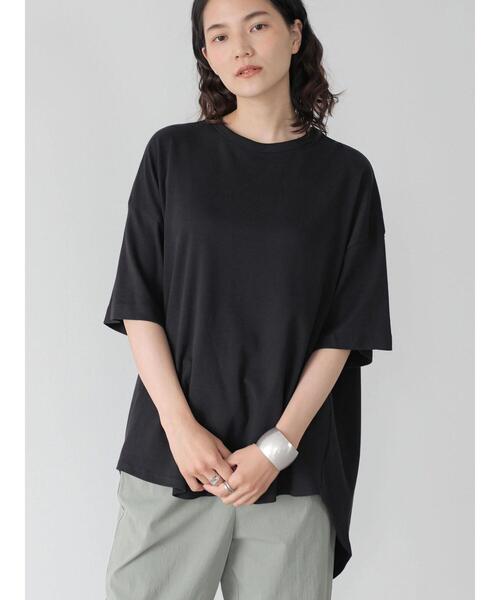 AMERICAN HOLIC(アメリカンホリック)の「バックタック半袖カットチュニック(Tシャツ/カットソー・レディース・ブラック/ライトカーキ/オフホワイト・L/M)」の10枚目の写真