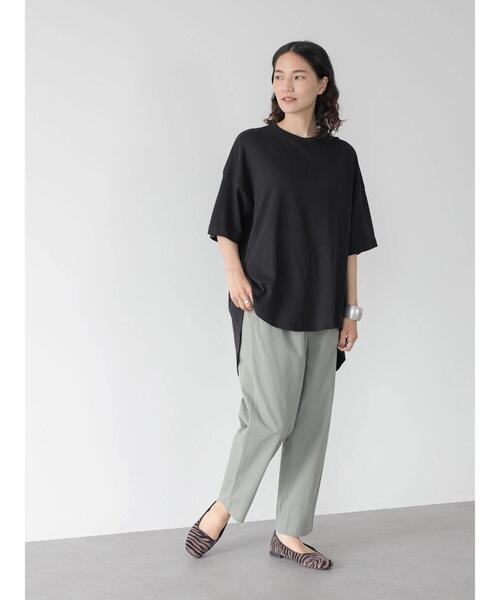 AMERICAN HOLIC(アメリカンホリック)の「バックタック半袖カットチュニック(Tシャツ/カットソー・レディース・ブラック/ライトカーキ/オフホワイト・L/M)」の11枚目の写真