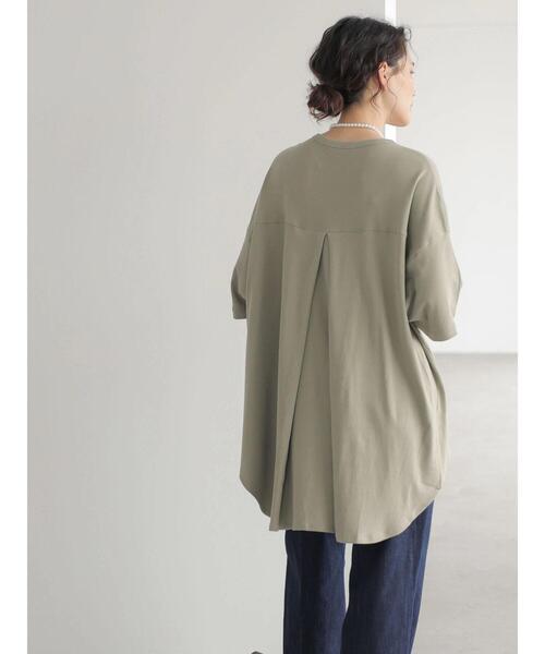 AMERICAN HOLIC(アメリカンホリック)の「バックタック半袖カットチュニック(Tシャツ/カットソー・レディース・ブラック/ライトカーキ/オフホワイト・L/M)」の8枚目の写真