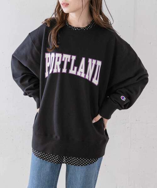 Champion(チャンピオン)の「【別注】Champion×Sonny Label ロゴプリントスウェット(スウェット・レディース・ブラック/グレー/ベージュ・SMALL/MEDIUM)」の1枚目の写真