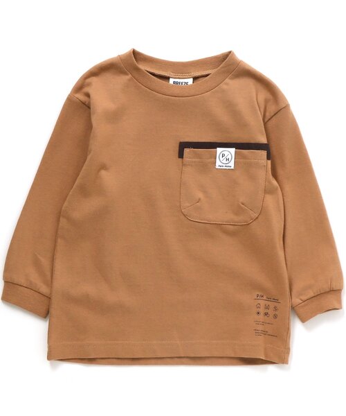 BREEZE（ブリーズ）の「2柄5色ポケットTシャツ（Tシャツ/カットソー・キッズ・ブラック/エンジ/グレー/オフホワイト/ベージュ・110/120/150/130/140/100/160/90）」の5枚目の写真