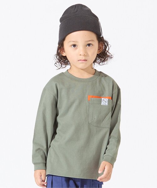 BREEZE（ブリーズ）の「2柄5色ポケットTシャツ（Tシャツ/カットソー・キッズ・ブラック/エンジ/グレー/オフホワイト/ベージュ・110/120/150/130/140/100/160/90）」の4枚目の写真