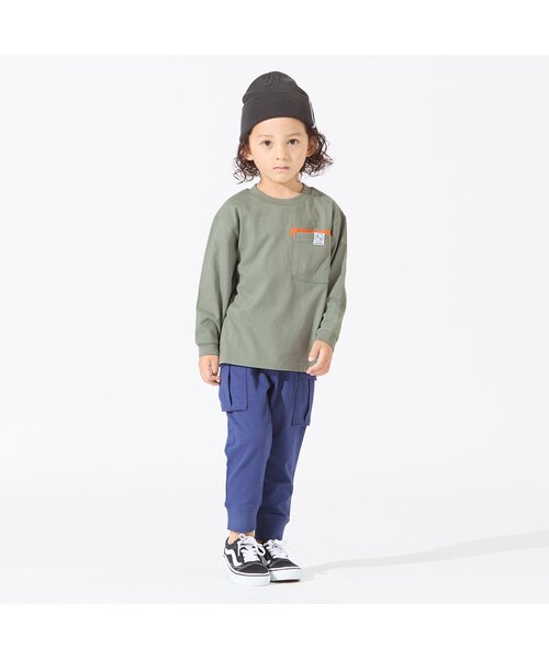 BREEZE（ブリーズ）の「2柄5色ポケットTシャツ（Tシャツ/カットソー・キッズ・ブラック/エンジ/グレー/オフホワイト/ベージュ・110/120/150/130/140/100/160/90）」の9枚目の写真