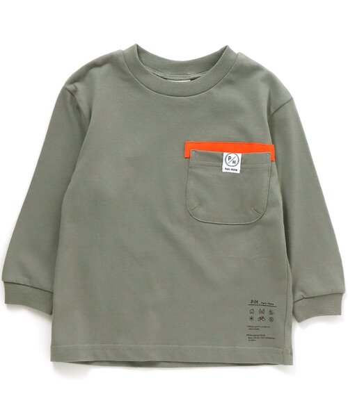 BREEZE（ブリーズ）の「2柄5色ポケットTシャツ（Tシャツ/カットソー・キッズ・ブラック/エンジ/グレー/オフホワイト/ベージュ・110/120/150/130/140/100/160/90）」の14枚目の写真