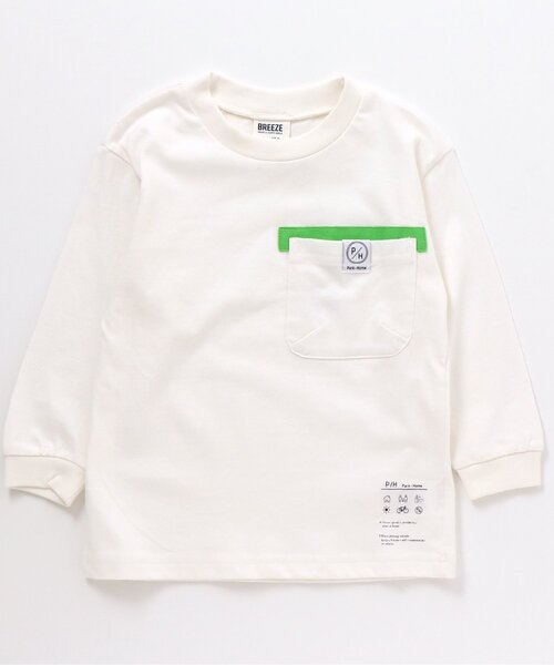 BREEZE（ブリーズ）の「2柄5色ポケットTシャツ（Tシャツ/カットソー・キッズ・ブラック/エンジ/グレー/オフホワイト/ベージュ・110/120/150/130/140/100/160/90）」の13枚目の写真