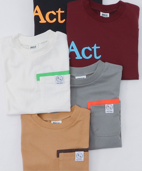 BREEZE（ブリーズ）の「2柄5色ポケットTシャツ（Tシャツ/カットソー・キッズ・ブラック/エンジ/グレー/オフホワイト/ベージュ・110/120/150/130/140/100/160/90）」の6枚目の写真