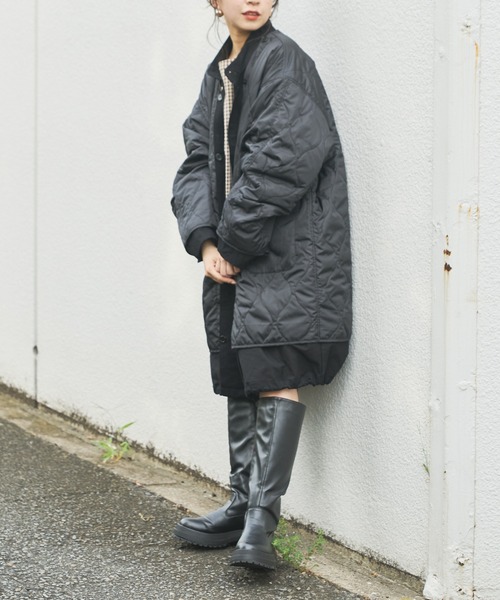 Chico（チコ）の「3wayライナー付きボリュームモッズ（モッズコート・レディース・カーキ/ブラック・FREE）」の4枚目の写真