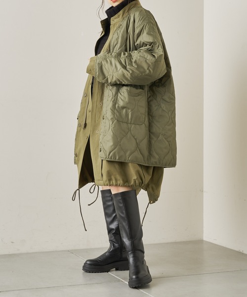 Chico（チコ）の「3wayライナー付きボリュームモッズ（モッズコート・レディース・カーキ/ブラック・FREE）」の20枚目の写真